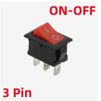 Кнопка KCD1 6A*250VAC 3-Pin (Красная)