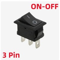 Кнопка KCD1 6A*250VAC 3-Pin (Чёрная)