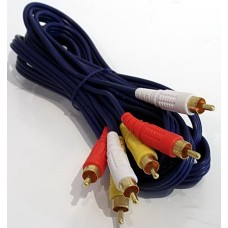 Шнур"3RCA-3RCA" Blue  Gold 1.5м OD4.0