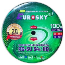 Кабель RG-6U "EUROSKY" PREMIUM 64% Wh