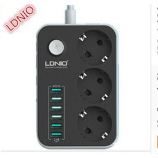 Сетевой фильтр LDNIO 3роз.+3USB (1.6м)