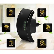 Репитер Wi-Fi 220V+LA N+WPS (черный)